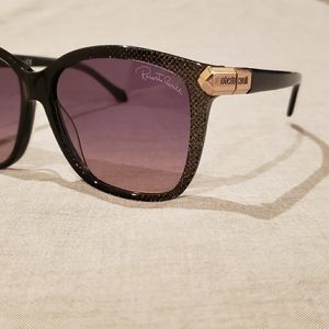 Roberto Cavalli brown rectangle-oval sunglasses